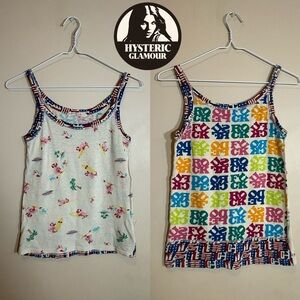 Vintage Hysteric Glamour Colorful Tank Tops